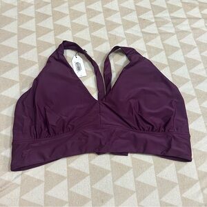 Universal standard tie back bikini swim top purple